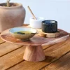 CASA Pratos Para Servir^ACACIA Suporte Para Bolo Natural