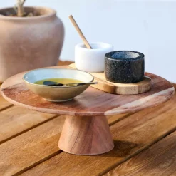 CASA Pratos Para Servir^ACACIA Suporte Para Bolo Natural