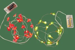 CASA Grinaldas Com Luzes^ARO Grinalda Iluminada Com 20 LEDs 2 Padrões Vermelho, Verde