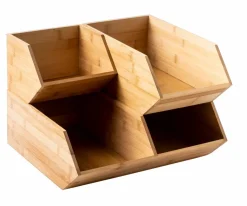 CASA Latas De Alimentos|Caixas De Alimentos^BAMBOO Caixa De Arrumação Pote De Ervas Natural
