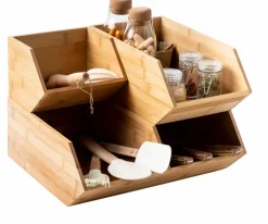 CASA Latas De Alimentos|Caixas De Alimentos^BAMBOO Caixa De Arrumação Pote De Ervas Natural