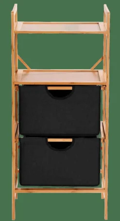 CASA Cómodas^BAMBOO Cómoda De 2 Gavetas Preto, Natural