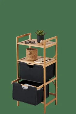CASA Cómodas^BAMBOO Cómoda De 2 Gavetas Preto, Natural