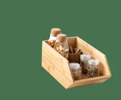 CASA Latas De Alimentos|Caixas De Alimentos^BAMBOO Organizador Empilhável Natural