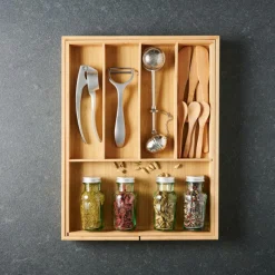 CASA Cestos-Gaveta^BAMBOO Organizador Gaveta Extensível Natural