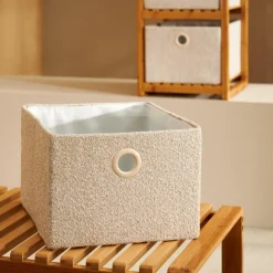 CASA Cestos De Arrumação^BASIC BOUCLE Cesto De Arrumação Off-white/areia