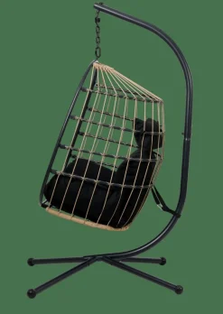 CASA Cadeiras De Pendurar^BAZAI Cadeira Pendente Com Suporte Preto