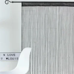 CASA Halloween|Cortinas^BLACK Cortina De Franjas Preto