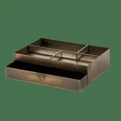 CASA Caixas De Arrumação|Porta-Cartas^BRASS Organizador De Secretária Bronze