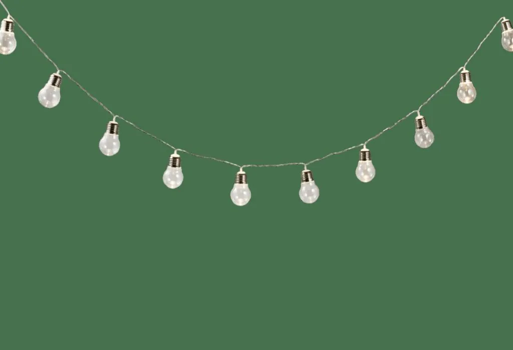 CASA Iluminações Para Exterior^BULB Grinalda Iluminada Solar 10 Leds Transparente