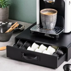CASA Acessórios Para Café^CAFE Caixa Com Gaveta Para Cápsulas Preto