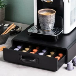 CASA Acessórios Para Café^CAFE Caixa Com Gaveta Para Cápsulas Preto
