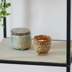 CASA Velas^CERAMIC Vela Em Pote Castanho