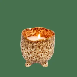 CASA Velas^CERAMIC Vela Em Pote Castanho
