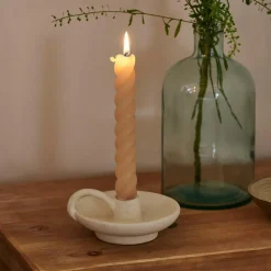 CASA Velas^CURL Velas Conjunto De 2 Bege