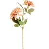 CASA Flores Artificiais^DAHLIA Ramo Com Flores Rosa Pêssego