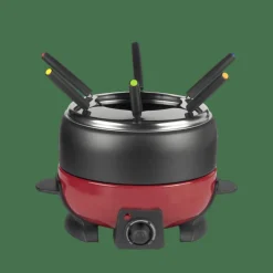 CASA Máquinas De Cozinha^DINNER Conjunto De Fondue Com 6 Garfos Preto, Vermelho