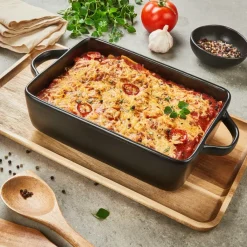 CASA Pratos Para Forno^FERO Prato Para Lasanha Preto