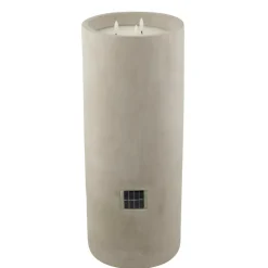 CASA Velas Led|Iluminações Para Exterior^FUEGO Vela LED Solar Cinzento Claro