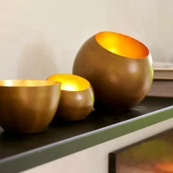 CASA Suportes Para Velas Para Lamparinas^GIMINI Porta-velas Para Lamparinas Acobreado