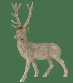 CASA Figuras Deco^GOLD DEER Decoração Em Pé Dourado