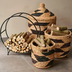 CASA Cestos De Arrumação^GUATEMALA Cesto Preto, Natural