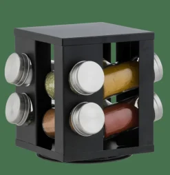 CASA Potes Para Ervas^INDUSTRIA Carrossel De Especiarias 8 Potes Preto