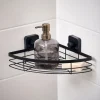 CASA Acessórios De Duche^INDUSTRIA Cesto Canto P/duche Com Ventosas Preto