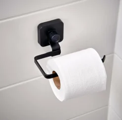 CASA Acessórios Sanita^INDUSTRIA Portapapel Higiênico Com Ventosa Preto