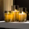 CASA Velas Led^ION Vela LED Conjunto De 3 Cinzento