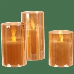 CASA Velas Led^ION Vela LED Conjunto De 3 Âmbar