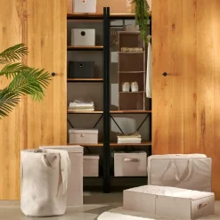 CASA Sacos De Compras^LINOLUX Saco De Arrumação XL Fecho De Correr Bege