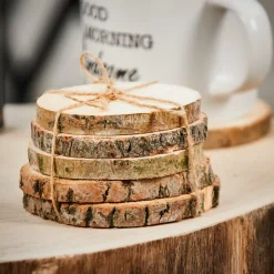 CASA Acessórios Cocktail^MADERA Bases Para Copo Conjunto De 6 Natural
