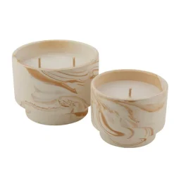 CASA Velas Para Exterior^MARBLE Vela Para Exterior Branco, Cor-de-laranja