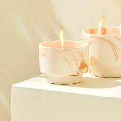 CASA Velas Para Exterior^MARBLE Vela Para Exterior Branco, Cor-de-laranja