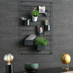 CASA Decoração De Parede|Estantes De Parede^MODULAR Conjunto De 7 Ganchos Preto