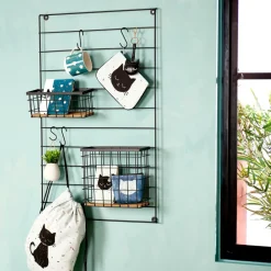CASA Decoração De Parede|Estantes De Parede^MODULAR Conjunto De 7 Ganchos Preto