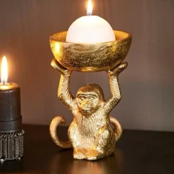 CASA Suportes Para Velas Para Lamparinas^MONKEY Porta-velas Para Lamparinas Dourado