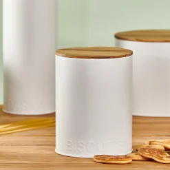 CASA Latas De Alimentos|Caixas De Alimentos^NAGINI Caixa De Alimentos Para Bolachas Branco, Natural