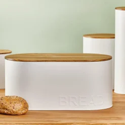 CASA Lancheiras|Latas De Alimentos^NAGINI Caixa Para Pão Branco, Natural