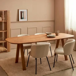 CASA Mesas De Jantar^NEW OAK Perna De Mesa Preto