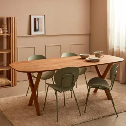 CASA Mesas De Jantar^NEW OAK Perna De Mesa Preto