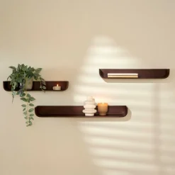 CASA Estantes De Parede^NOMA Conjunto 3 Estantes Para Pendurar Castanho