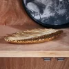 CASA Pratos Decorativos^PALM Folha Decorativa Dourado