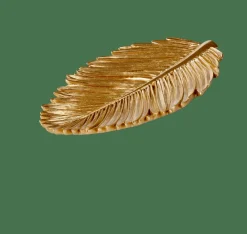 CASA Pratos Decorativos^PALM Folha Decorativa Dourado