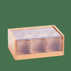 CASA Acessórios Para Chá^PANDA Caixa Para Chá Com 6 Compartimentos Transparente, Natural