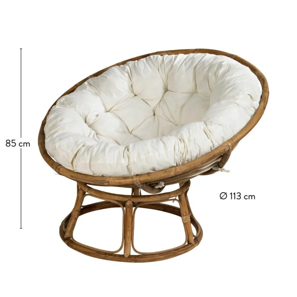 CASA Poltronas^PAPASAN Cadeira Lounge Natural, Cru