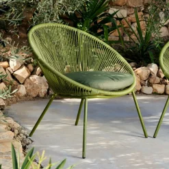 CASA Cadeiras Lounge^PAPAYO Cadeira Lounge Com Almofada Verde