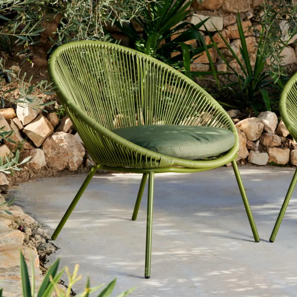 CASA Cadeiras Lounge^PAPAYO Cadeira Lounge Com Almofada Verde