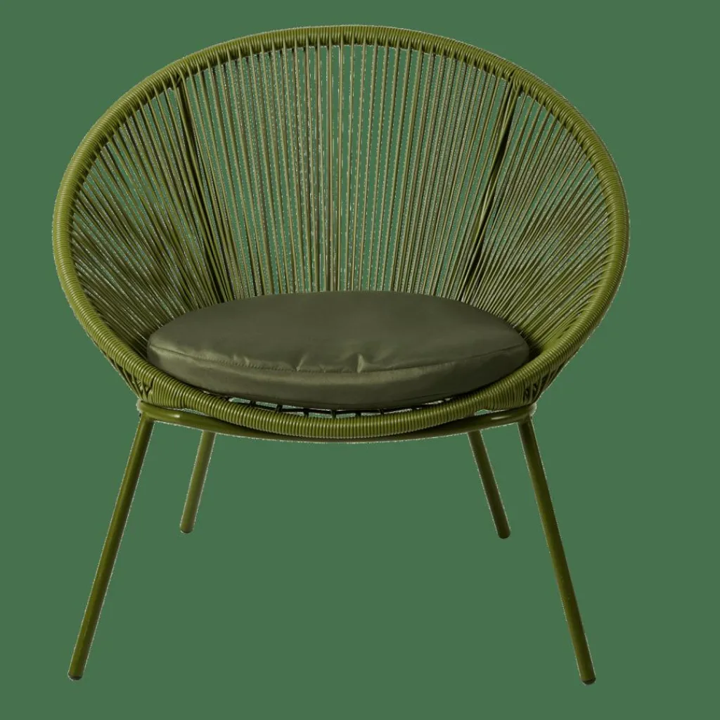 CASA Cadeiras Lounge^PAPAYO Cadeira Lounge Com Almofada Verde